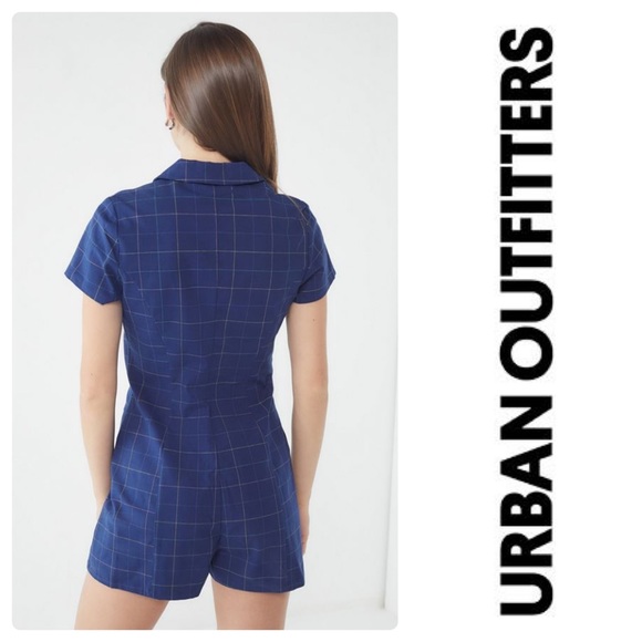 URBAN Outfitters Sonata Plaid Button-Down Romper - Picture 4 of 4